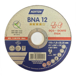 Disco De Corte Fino Inox BNA 12 NORTON - 4.1/2" x 3/64" x 7/8"