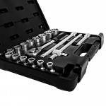 Jogo Soquetes 18peças Encaixe 1/2" Estriado - 135779 Stels Jogo Soquetes 18peças Encaixe 1/2" Estriado - 135779 Stels